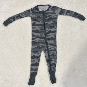 Little Sleepies Gray Camo Kids Footie